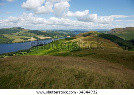 This photo shows a view over Ullswater, in the English Lake District.
