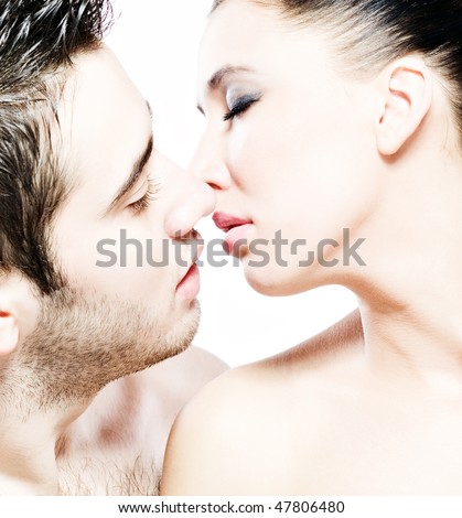 Man and woman are drawn to each other that would kiss