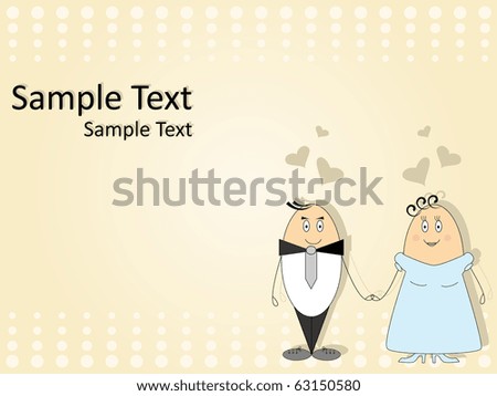 stock vector Vector pattern for wedding invitation with funny couple