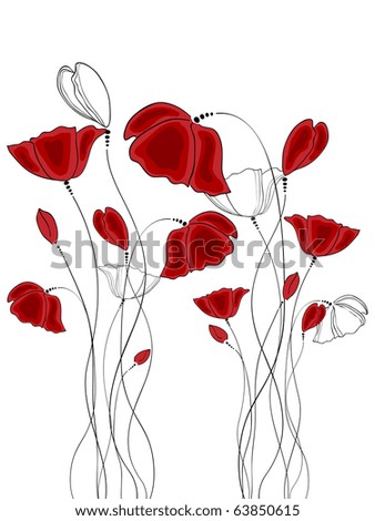 Picturepoppy Flower on Vector Pictures With Red Poppy Flowers   63850615   Shutterstock