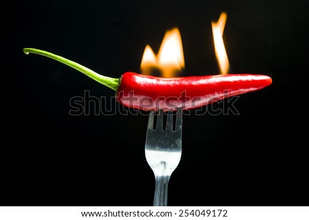 Spicy peppers and fire