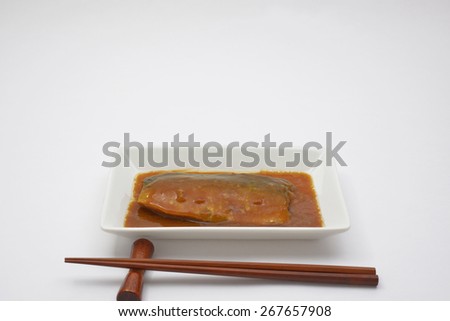 Fish stew with traditional mackerel and fermented soybean paste/Mackerel dish boiled in soybean paste