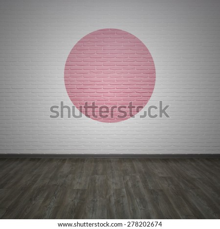 Japan flag on brick wall background