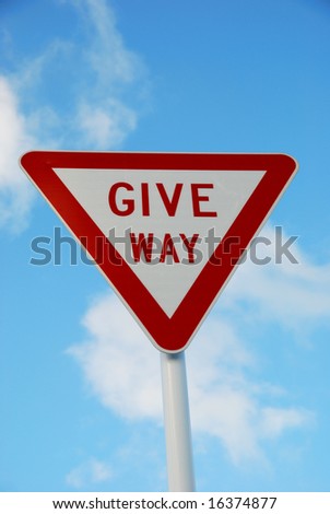 road sign to give way
