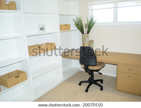 stylish study room with elegant furniture