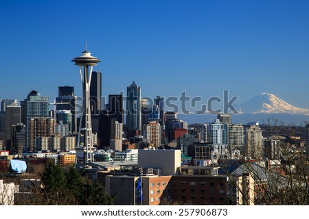 Downtown Seattle, WA, USA - Feb 28, 2015. Downtown Seattle, WA, USA