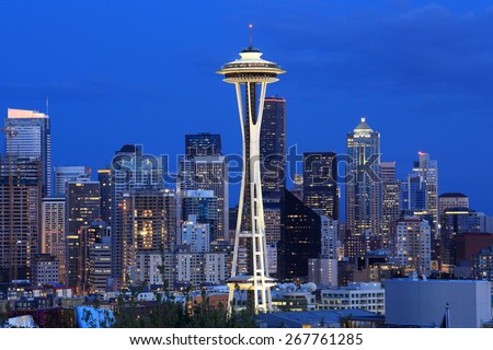 Downtown Seattle, WA, USA - Apr 4, 2015. Downtown Seattle, WA, USA