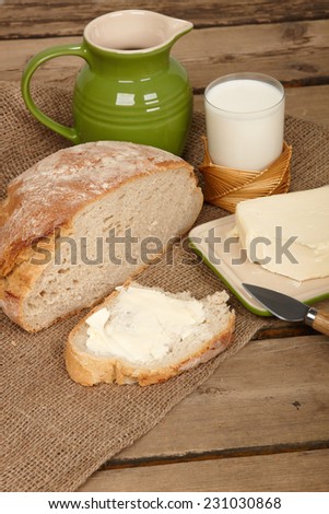 Fresh bread and butter