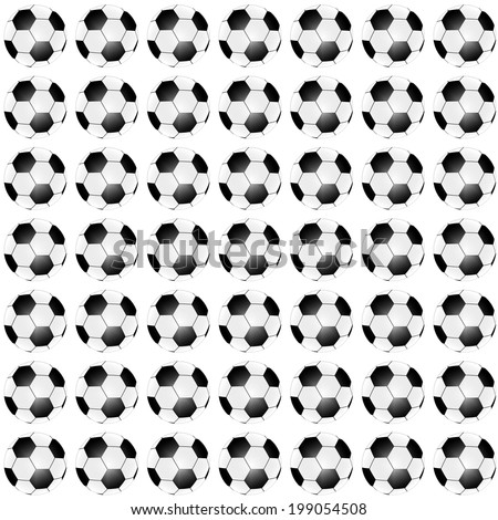 pattern of soccer balls on white background
