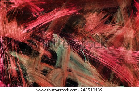 abstract background - strokes of paint - a modern  red painting