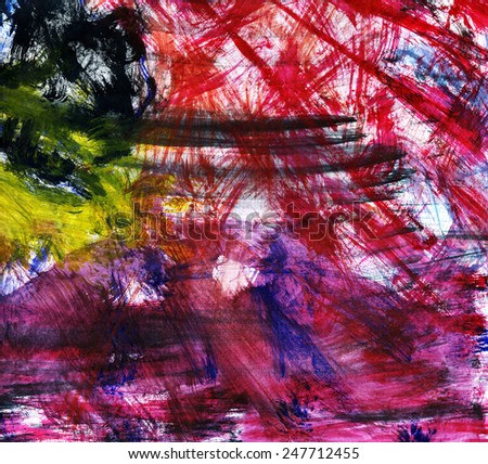 background - red abstraction picture - strokes of paint