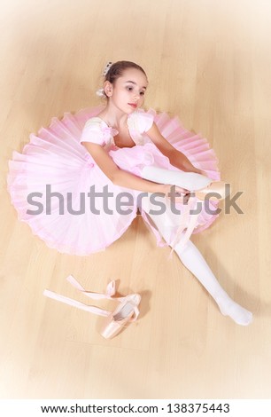 small ballerina at dancing school
