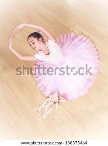 small ballerina at dancing school