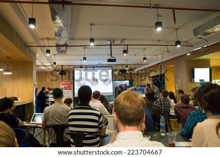 Bangkok, Thailand - September 26, 2014 : Unidentified startups and tech talent met with top-tier international investors, executives and media for pitching competition
