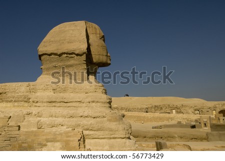 Sphinx and pyramid in Giza, the only one of the Seven Wonders of the Ancient World