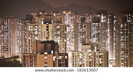 Classic Hong Kong concentrated residence at night