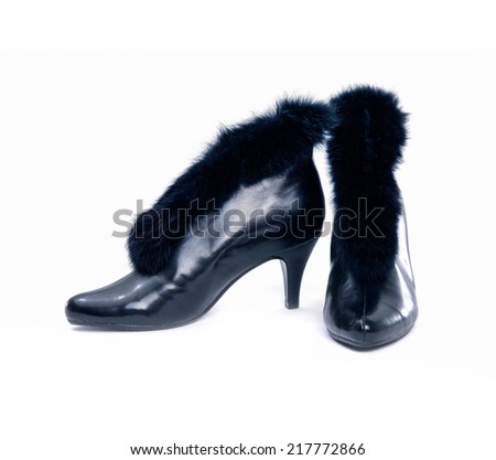 Elegant expensive black heel women shoes