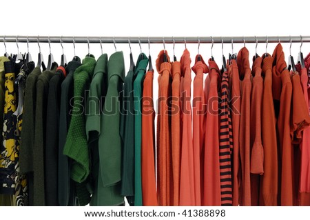 Colorful Fashion clothing rack display