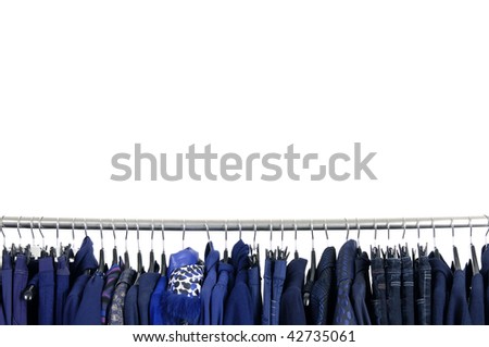 A row of fashion clothing hanging