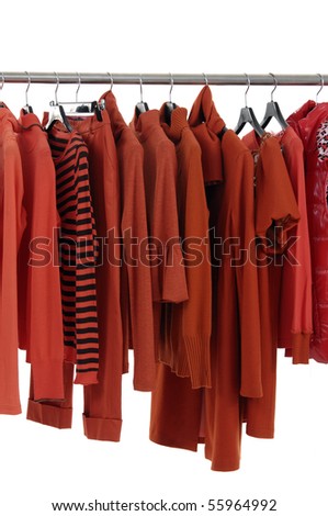 Fashion red clothing rack display
