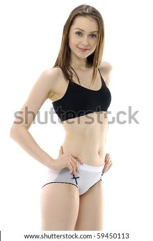 stock photo The young girl in underwear