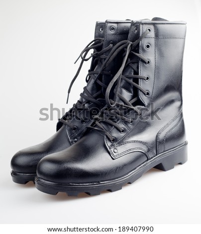 A shiny new pair of army boots.