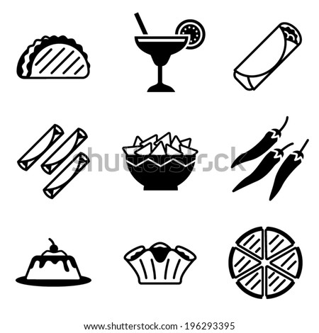 vector mexican food icons vector mexican food icons