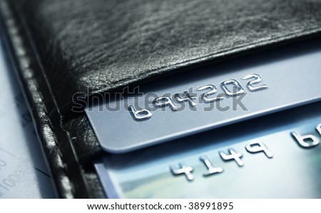 Plastic cards in purse