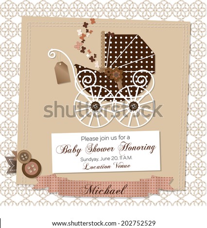 Baby shower invitation template vector illustration Baby shower invitation template vector illustration