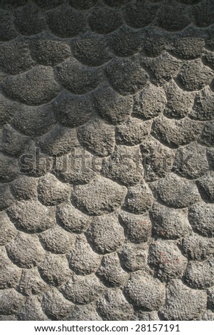 Formed cobblestones with dappled tree formed light