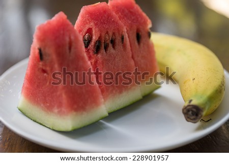 Banana and watermelon Tropical fruits for health