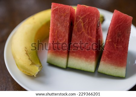 Banana and watermelon Tropical fruits for health
