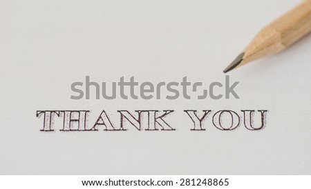 Pencil with Thank You Note