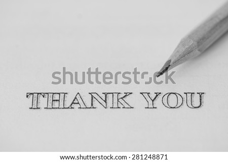 Pencil with Thank You Note