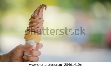 Ice Cream Cone Chocolate spiral  cool. On hot days
