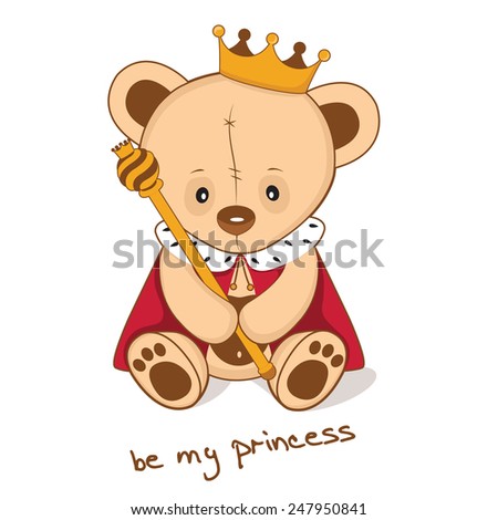 prince bear crown brown gold vector shutterstock