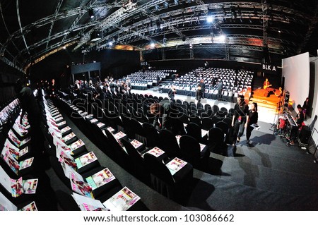 SINGAPORE - MAY 18: Audience seating gallery at Audi Fashion Festival 2012 on May 18, 2012 in Singapore