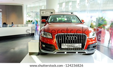 SINGAPORE - DECEMBER 15: New Audi Q5 luxury crossover SUV on display at the opening of the new Audi Centre Singapore December 15, 2012 in Singapore