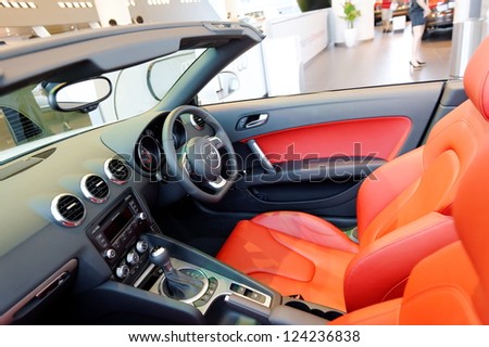 SINGAPORE - DECEMBER 15: Interior of Audi TT roadster at the opening of the new Audi Centre Singapore December 15, 2012 in Singapore