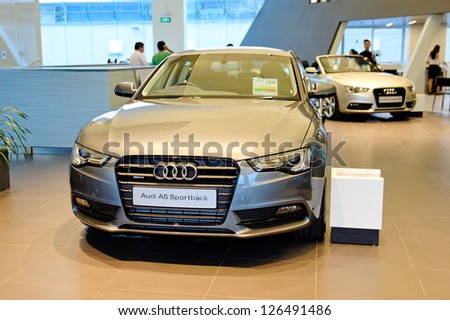 SINGAPORE - DECEMBER 15: Audi A5 sportback on display at the opening of the new Audi Centre Singapore December 15, 2012 in Singapore