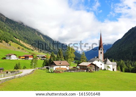 Small church in a valley in Austria