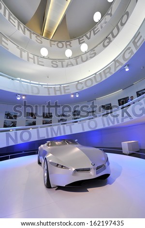 MUNICH - JUNE 8: BMW GINA Light Visionary fabric-skinned concept car on display in BMW Museum on June 8, 2013 in Munich