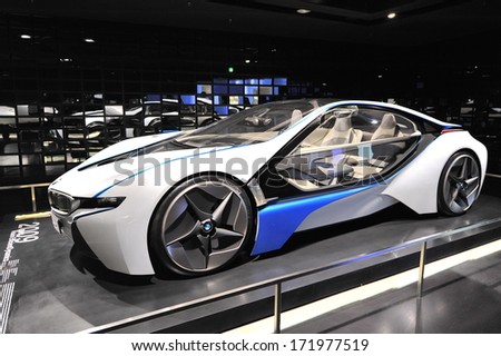 MUNICH - JUNE 8: BMW Vision Efficient Dynamics concept car on display in BMW Museum on June 8, 2013 in Munich