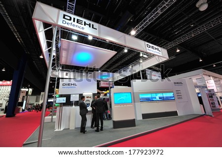 Singapore - February 12: Diehl Showcasing Its Defense And Aerospace Solutions At Singapore Airshow February 12, 2014 In Singapore