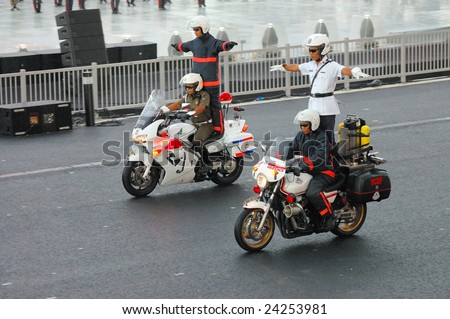 Army Days Singapore Pictures on Stock Photo   Singapore   August 9  Military Police  Traffic Police