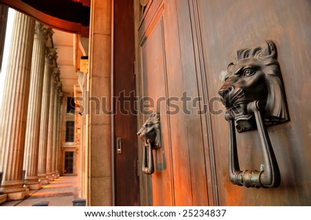 Unique door knobs and corridor of old supreme court