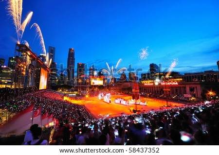 Army Days Singapore Pictures on Singapore July Fireworks During Singapore National Day Parade Combined
