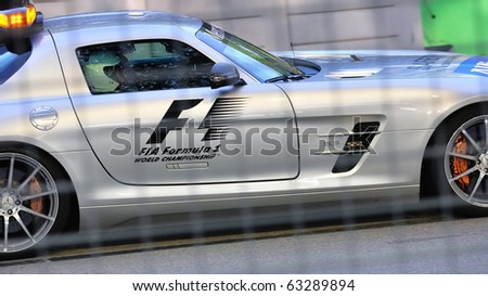 stock photo SINGAPORE SEPTEMBER 26 Mercedes SLS AMG Safety Car at 2010 