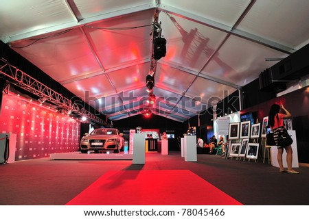 SINGAPORE - MAY 17: VIP lounge of Audi Fashion Festival 2011, featuring the newly launched Audi A7 Sportback on May 17, 2011 in Singapore.