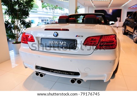 SINGAPORE - MAY 21: Static display of BMW M3 Cabriolet at Munich Automobiles BMW Service Centre Open House on May 21, 2011 in Singapore
